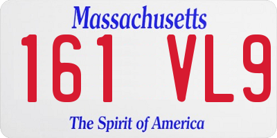 MA license plate 161VL9