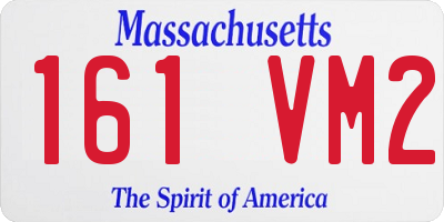MA license plate 161VM2