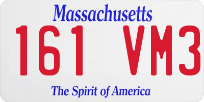 MA license plate 161VM3
