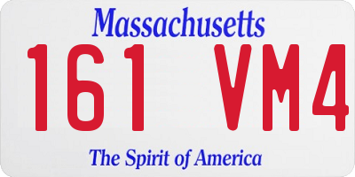 MA license plate 161VM4