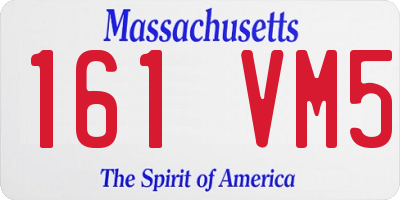 MA license plate 161VM5