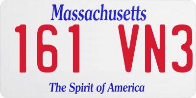 MA license plate 161VN3