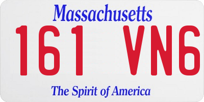 MA license plate 161VN6