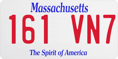 MA license plate 161VN7
