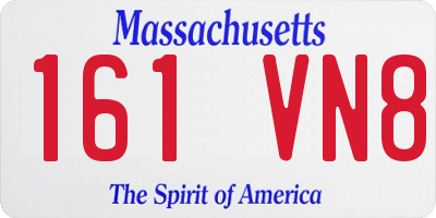 MA license plate 161VN8