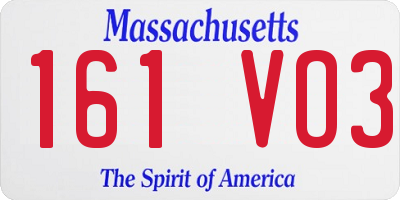 MA license plate 161VO3