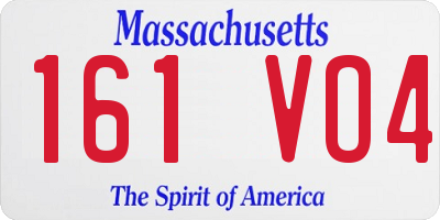 MA license plate 161VO4