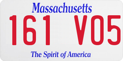 MA license plate 161VO5