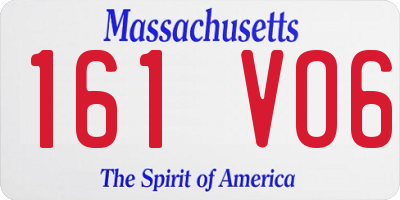 MA license plate 161VO6