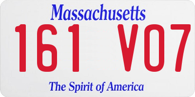 MA license plate 161VO7