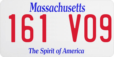 MA license plate 161VO9