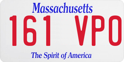 MA license plate 161VP0