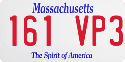 MA license plate 161VP3