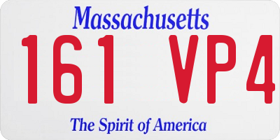 MA license plate 161VP4