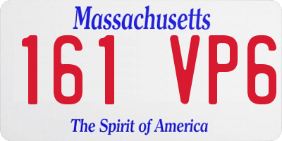 MA license plate 161VP6