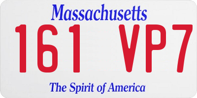 MA license plate 161VP7