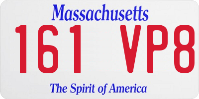 MA license plate 161VP8