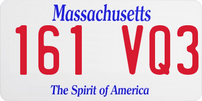 MA license plate 161VQ3