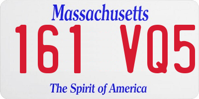 MA license plate 161VQ5