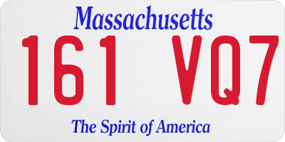 MA license plate 161VQ7