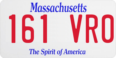MA license plate 161VR0
