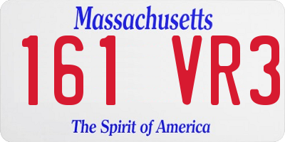 MA license plate 161VR3