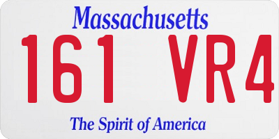 MA license plate 161VR4