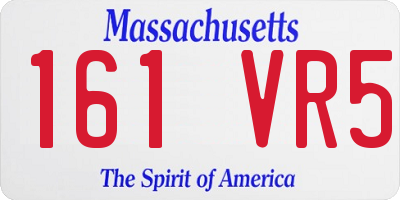 MA license plate 161VR5