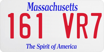 MA license plate 161VR7