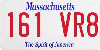 MA license plate 161VR8