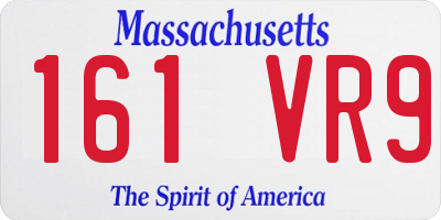 MA license plate 161VR9