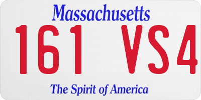 MA license plate 161VS4