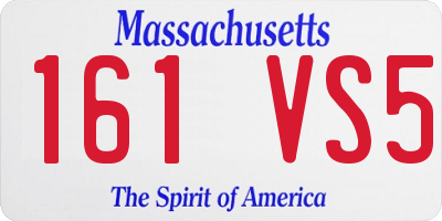 MA license plate 161VS5