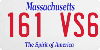 MA license plate 161VS6