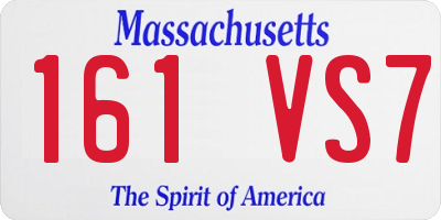 MA license plate 161VS7