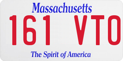 MA license plate 161VT0