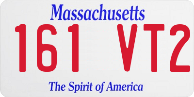 MA license plate 161VT2