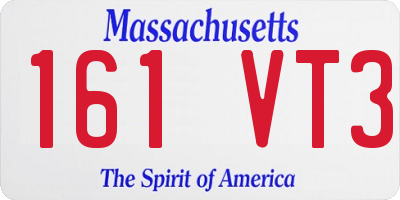 MA license plate 161VT3