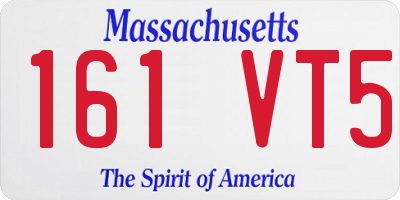 MA license plate 161VT5