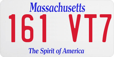 MA license plate 161VT7