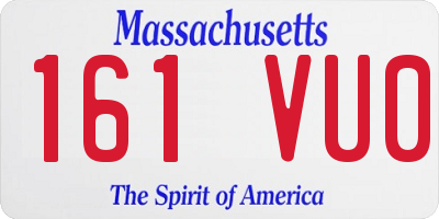 MA license plate 161VU0