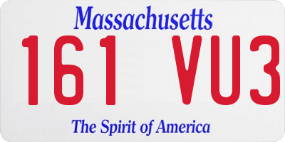 MA license plate 161VU3