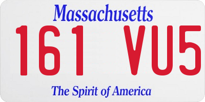 MA license plate 161VU5