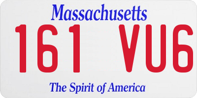 MA license plate 161VU6