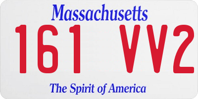 MA license plate 161VV2