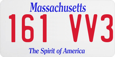 MA license plate 161VV3