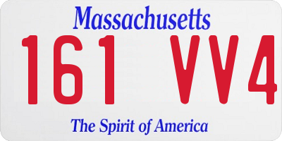 MA license plate 161VV4