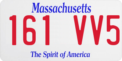 MA license plate 161VV5