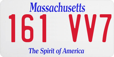 MA license plate 161VV7