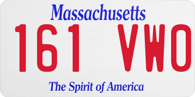 MA license plate 161VW0